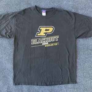 Purdue Boilermakers Shirt Mens XL Black 2008 Blackout Boiler Up Step Ahead NCAA